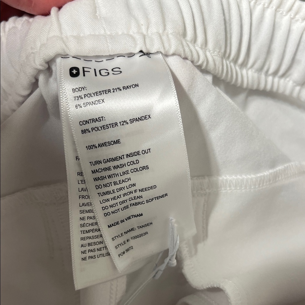 Figs Men's Tansen Jogger Scrub Pants White Joggers NEW with tags - Picture 7 of 9